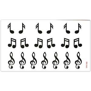 EROSPA® Tattoo-Bogen temporär - Musik / Noten / Notenschlüssel - 10,5 x 6 cm