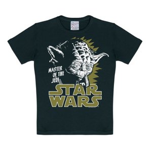 Logoshirt Star Wars - Jedi Meister - Yoda T-Shirt Kinder Jungen - schwarz - Lizenziertes Originaldes