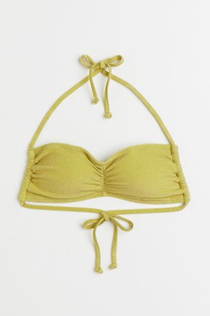 Wattiertes Bandeau-Bikinitop - Gelb - Damen
