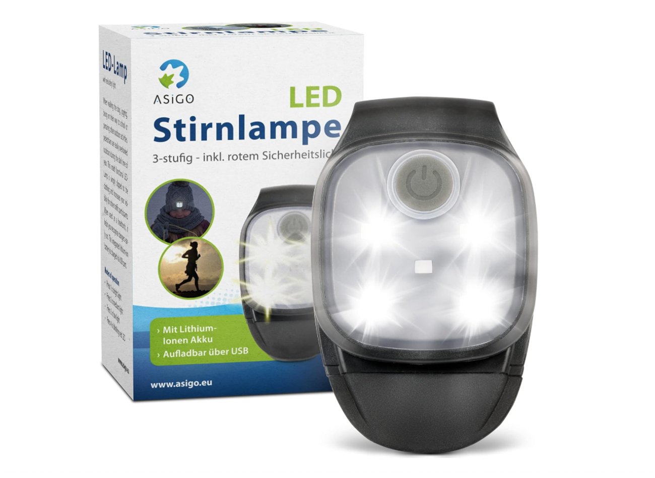 Asigo LED Stirnlampe | Wiederaufladbar durch USB