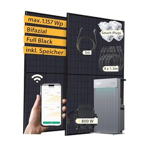 Balkonkraftwerk mit 890 Watt, Zendure-Speicher und smarten Steckdosen