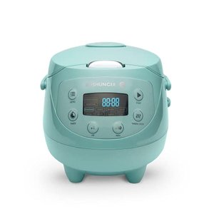 Digitaler Reishunger Mini Reiskocher und Dampfgarer in Mint - Warmhaltefunktion, Timer & Premium Top