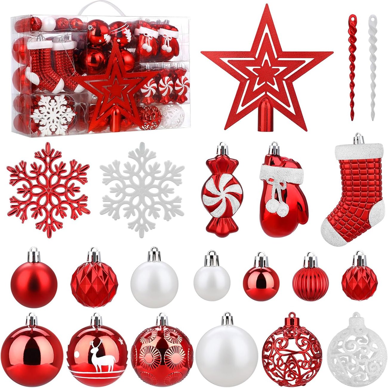 SOLEDI 128er Set Premium Weihnachtsschmuck