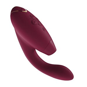 Womanizer DUO Rabbit-Vibrator & G-Punkt Stimulator mit Klitoris-Sauger, inklusive Gleitgel, doppelte
