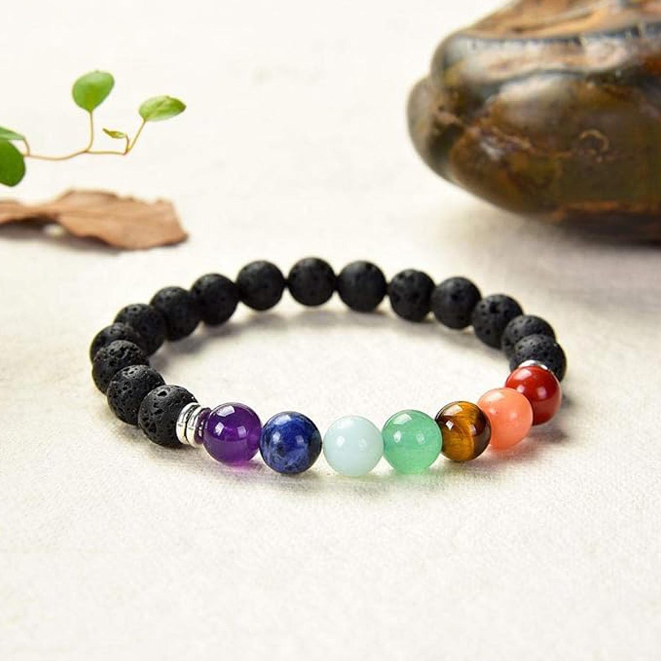 Armband mit 7 Chakra-Natursteinen | inklusive eBook