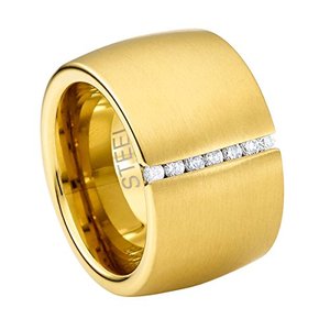 Heideman - Ring Edelstahl, goldfarbend mit Zirkonia