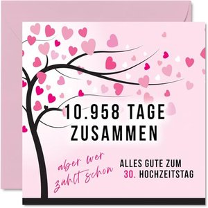 Karte zum 30. Hochzeitstag