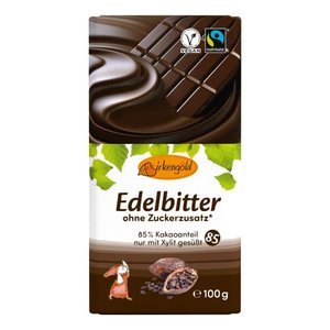 Birkengold Edelbitter Schokolade | ohne Zucker | 85 % Kakaoanteil 