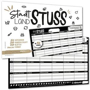 Stadt Land Fluss Stuss Gesellschaftsspiel – Lustiges Partyspiel 