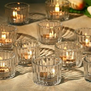 Filltown 12er-Set Teelichthalter transparent