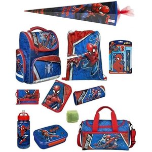 Schulranzen-Set Marvel Spiderman 16 TLG. mit Federmappe, Dose, Flasche, Sporttasche, große Schultüte