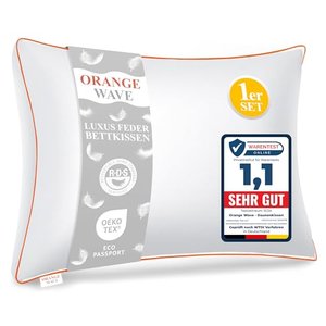 Orange Wave Daunenkissen