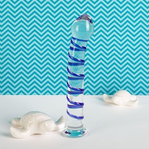 EIS Glasdildo mit Spiralstruktur