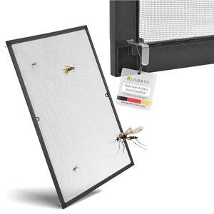 Juskys Fliegengitter für Fenster mit Alu Rahmen 80 x 100 cm