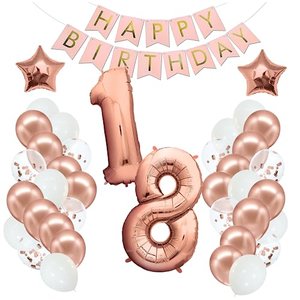 Geburtstagsdeko für den 18. Geburtstag: Rosegold