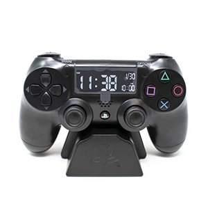 Playstation Digital Wecker LCD | PS4 Dualshock Controller Design | Verwenden Sie die Tasten, um Uhrz