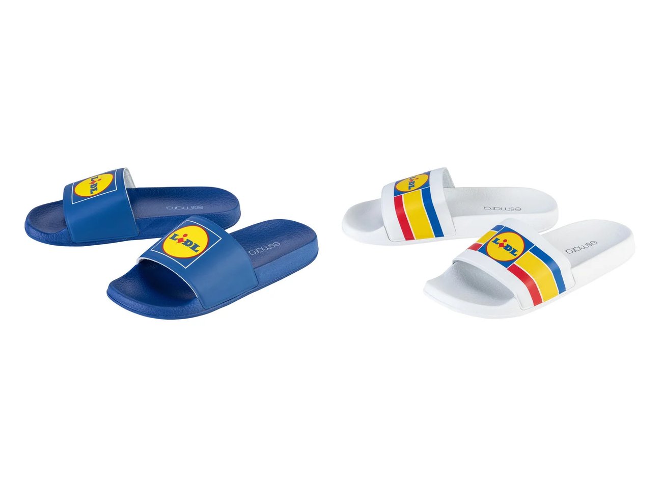 Damen Badepantoletten mit Lidl-Print