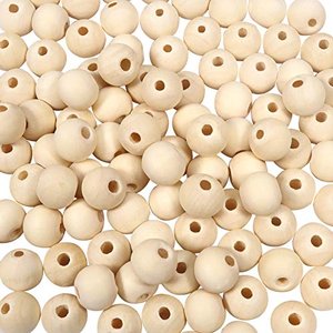 TOAOB 10mm 100 Stück Holzperlen Runde Natürliche Lose Spacer Perlen für DIY Schmuck Herstellung