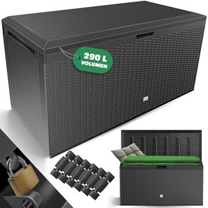 KESSER Auflagenbox Kissenbox 290 Liter mit Rollen