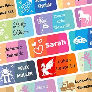 foliado® Namensaufkleber Kinder bis zu 3-zeilig Etikett 30x15mm Sticker Namensetikett Schule Kita pe