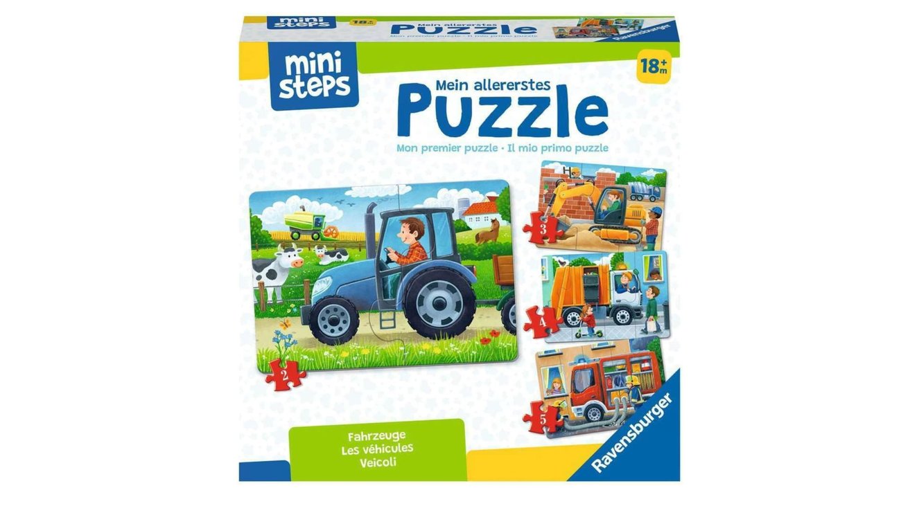 Ravensburger ministeps Mein allererstes Puzzle: Fahrzeuge - 4 Puzzles mit 2-5 Teilen