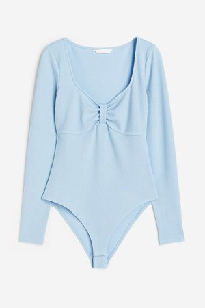 Gerippter Jerseybody in Blau