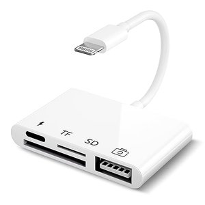 iPhone SD Kartenleser Adapter, 4-in-1 USB Kamera Verbindungsset, SD/TF Kamera Kartenleser Adapter fü