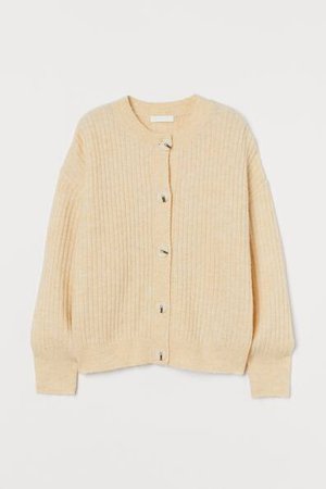 Gerippter Cardigan in der Trendfarbe Butter