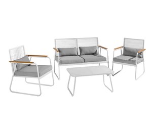 Loungeset mit Seiloptik, 4-teilig