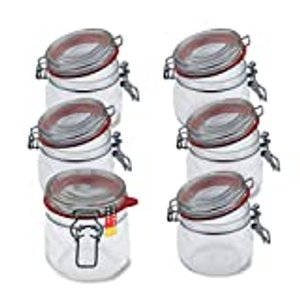 Flaschenbauer- 6 Drahtbügelgläser 634ml verwendbar als Einmachglas und Fermentierglas, zu Aufbewahru