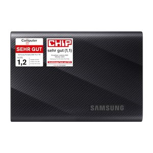 Samsung Portable T9 externe SSD - 2 TB Speicherplatz - 2 GB/s Lesen, 1,9 GB/s Schreiben - USB 3.2