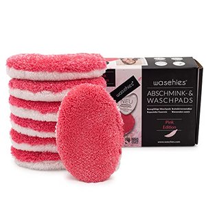 waschies® Faceline waschbare Abschminkpads pink/weiss 7er Set