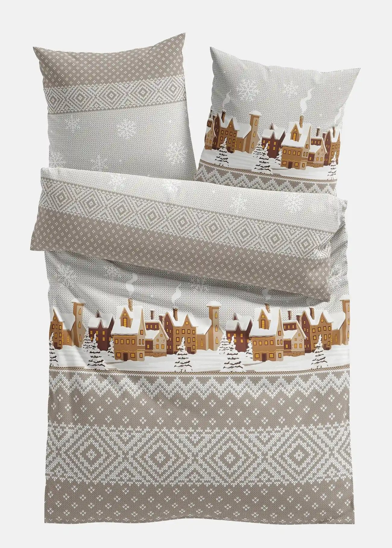 Bettwäsche mit Häusern