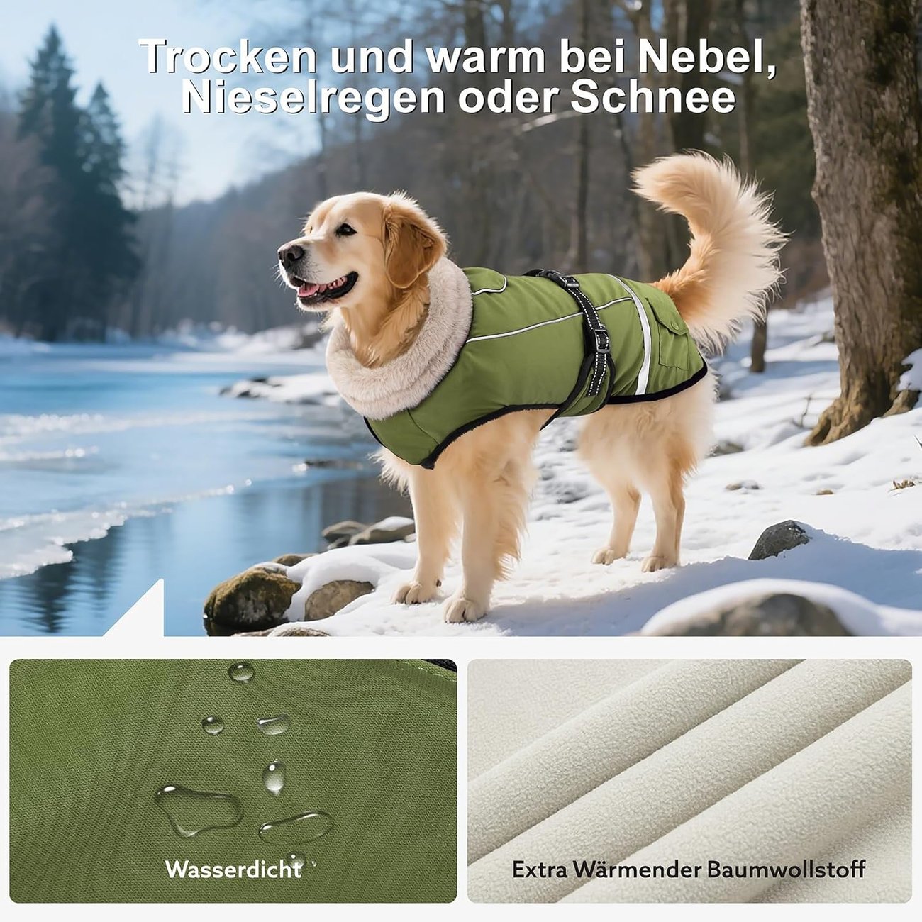 Woiil Hundemantel Winter, wasserdicht