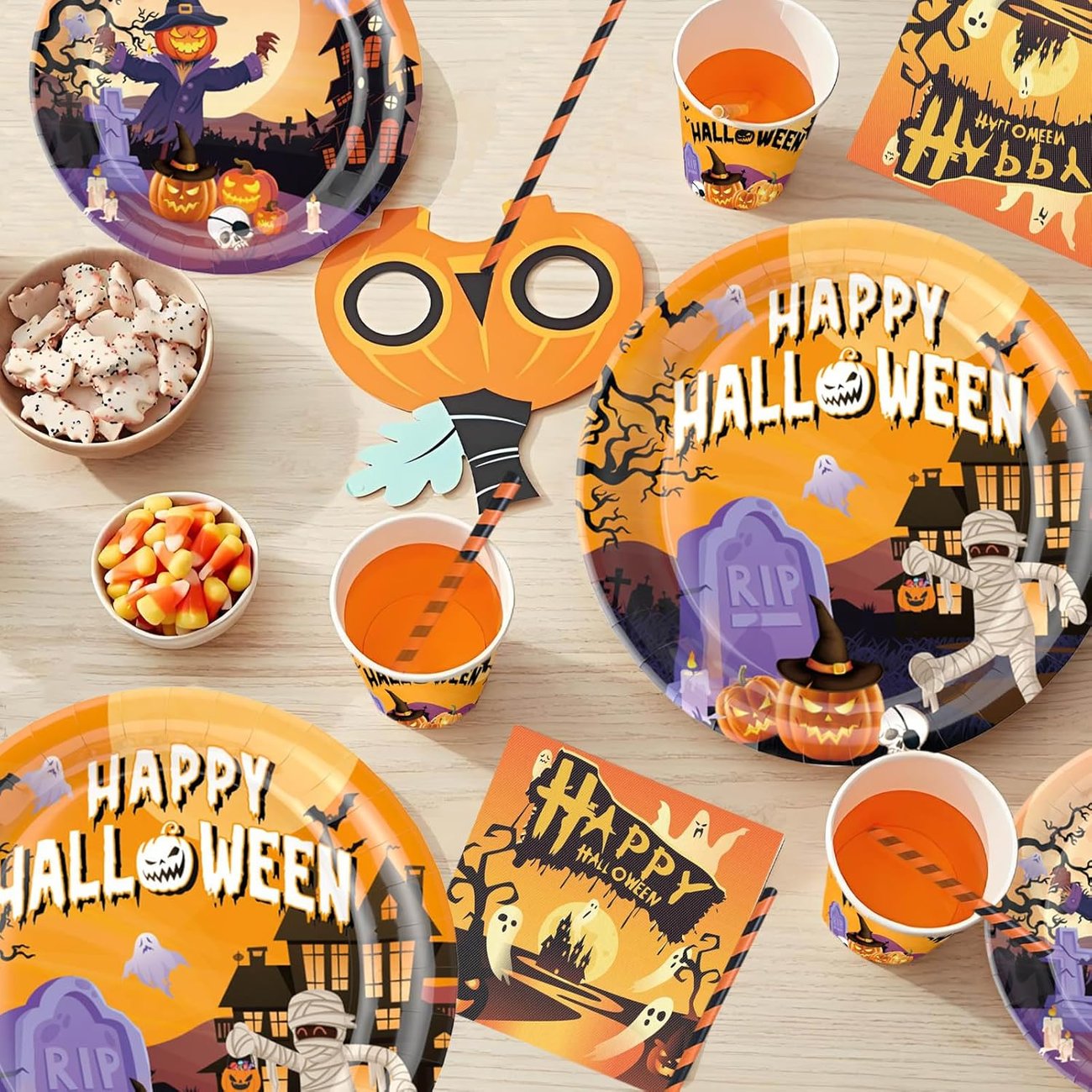 Halloween Geschirr 50-teiliges Set