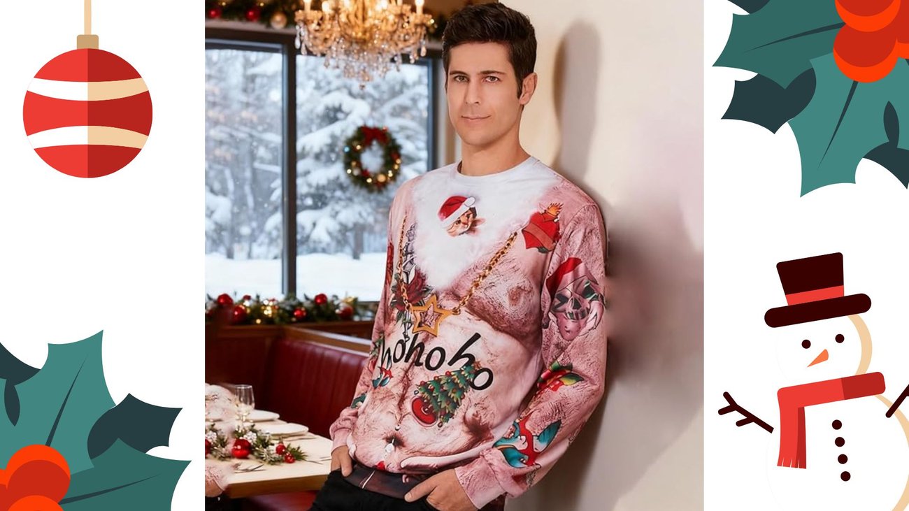 Brusthaar-Weihnachtspullover