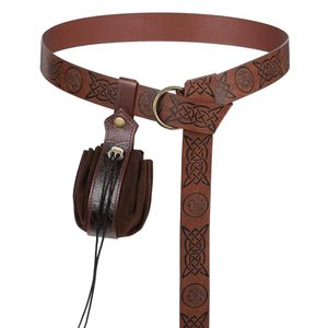 CIATBYYJ Mittelalterlicher Wikingergürtel mit Kunstledertasche