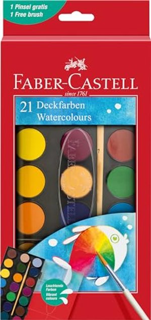 Faber-Castell 125027 - Wasserfarbkasten 21 Farben