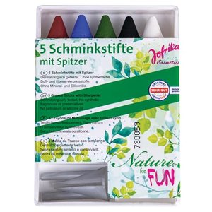 Schminkstifte 5 Stück mit Spitzer, Biokosmetik