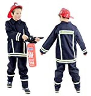 Foxxeo Feuerwehr Kostüm für Kinder – Verschiedene Größen von 92 bis 134 - Feuerwehrmann Kostüm für J