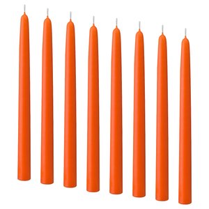 KLOKHET Kerze, duftneutral - orange 25 cm