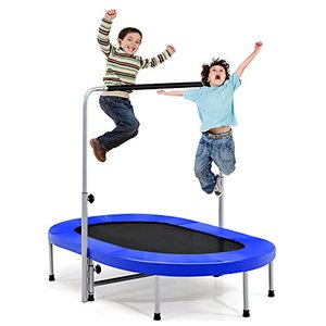 COSTWAY 2 Personen Trampolin mit Haltegriff