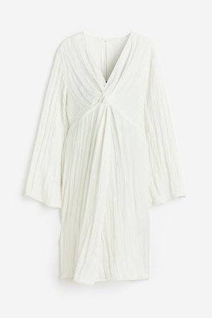 MAMA Kleid aus Crinklestoff - Weiß - Damen