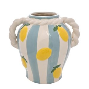 Hestia Zitronenvase mit Griff in Zitronen- und Seil-Optik