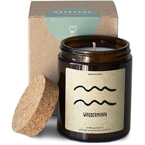 Geschenk Wassermann Duftkerze im Glas mit Spruch - handgemacht - nachhaltiges persönliches Geschenk,