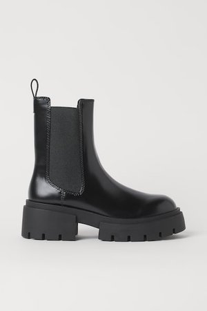 Chelseaboots mit Plateau - Schwarz - Damen