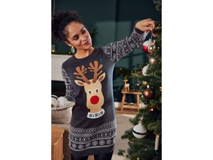 esmara Damen Strickkleid mit weihnachtlichem Muster