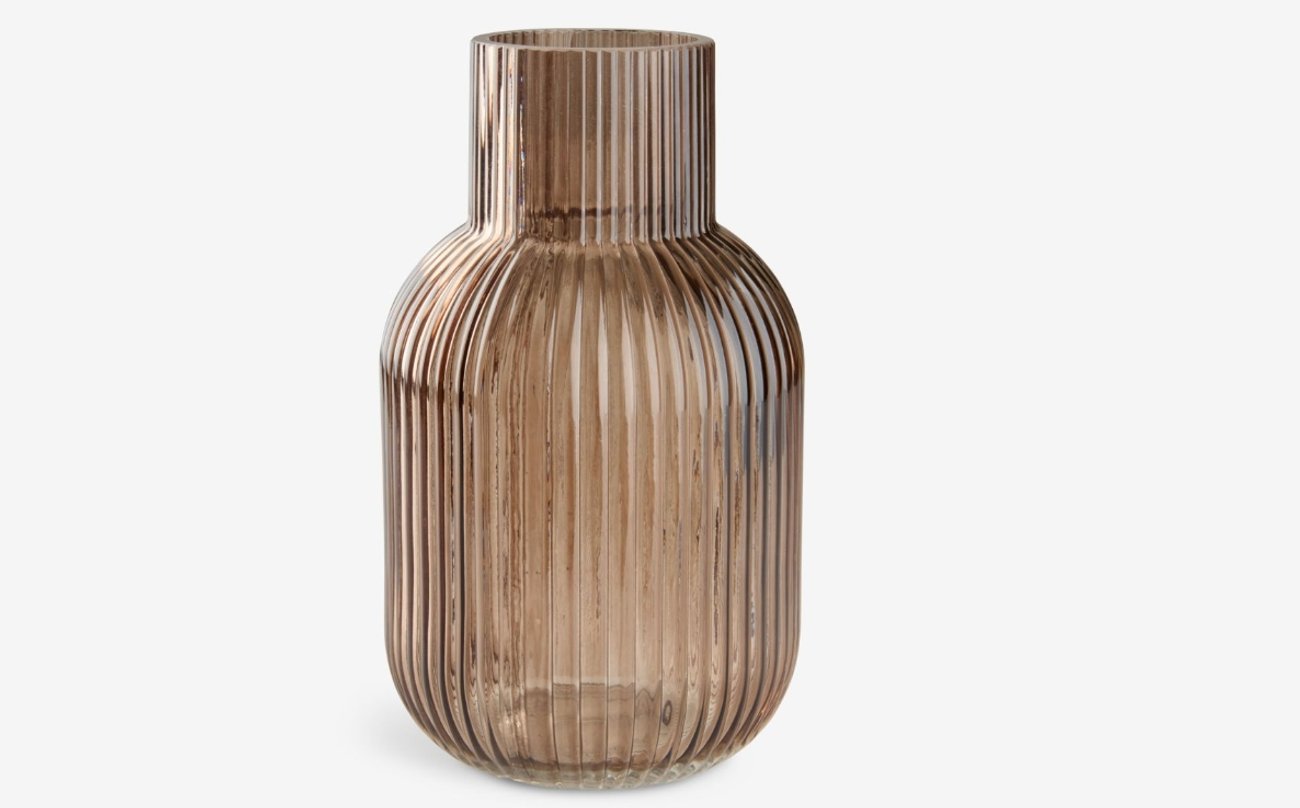 Vase YNGVAR Ø12xH21cm braun