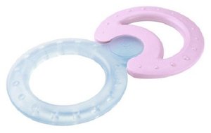 NUK 10256225 - Kühlbeißring-Set, 2-teilig, Classic und Cool, zur Massage und Kühlung, 1 Set, BPA fre