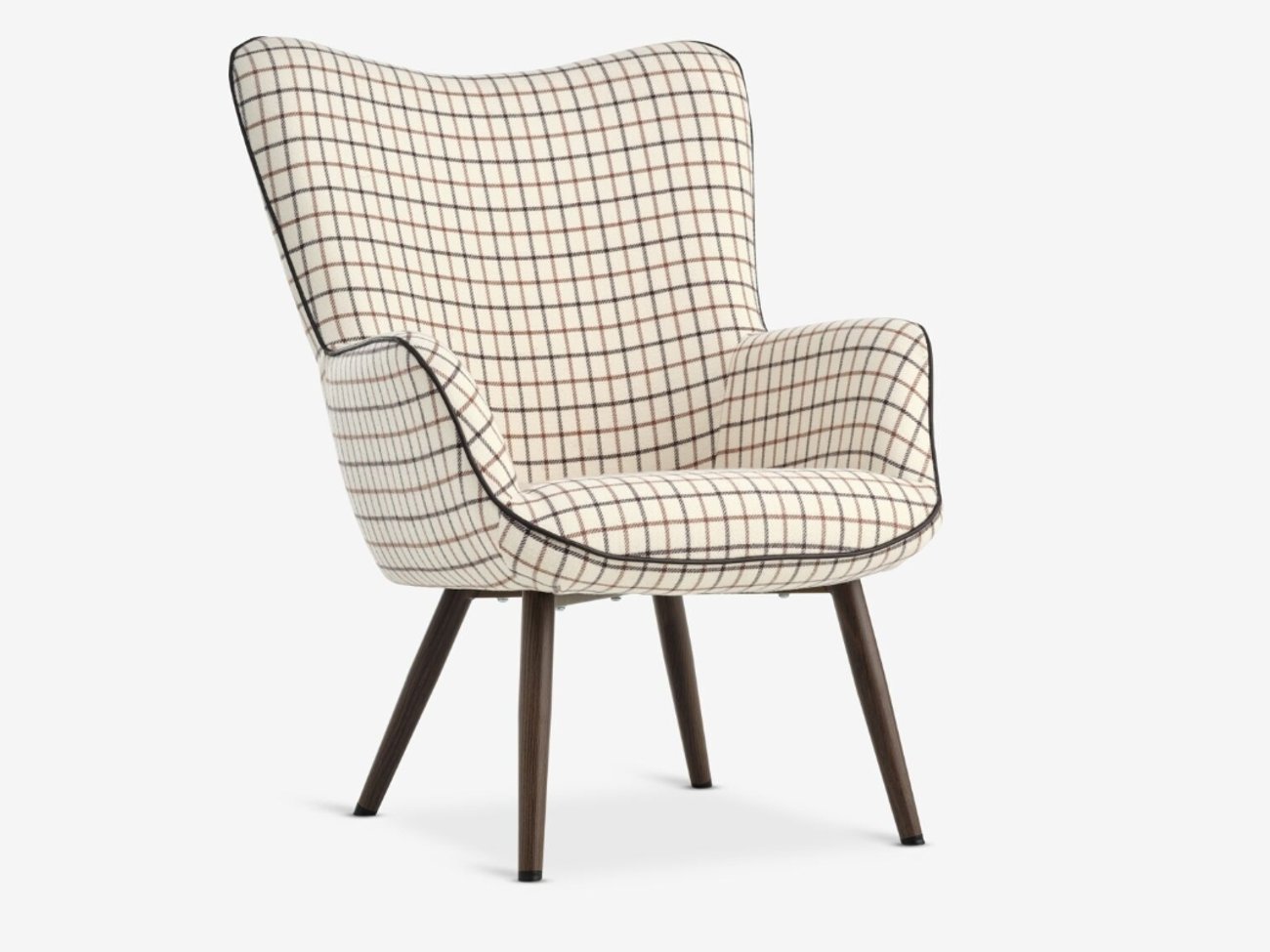Sessel BIERSTED kariert beige/braun